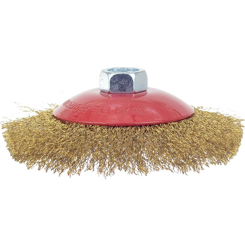 Щетка проволочная конусообразная Ø125мм М14×2мм (латунированная) SIGMA (9016121) Ровно - изображение 2