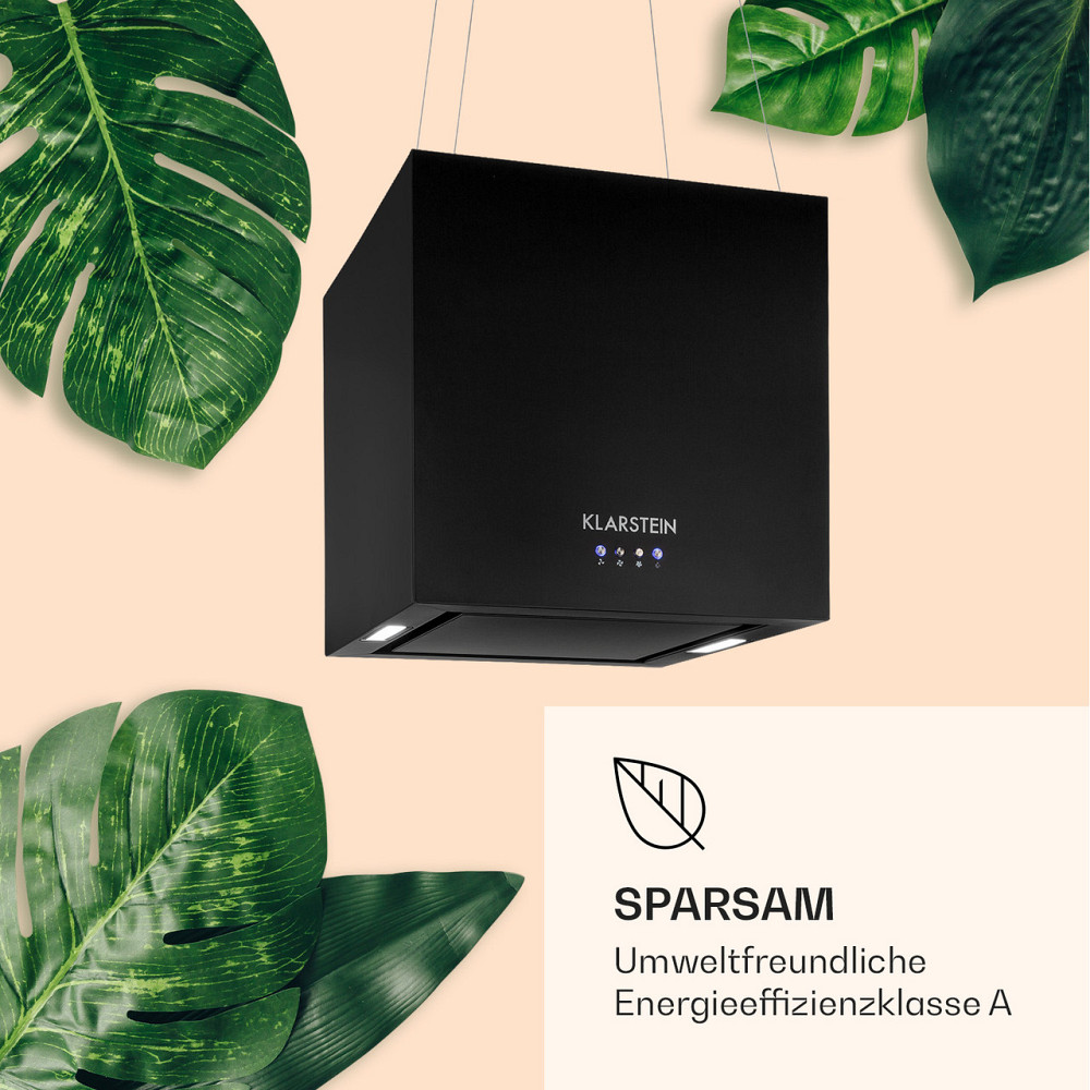 Островная вытяжка с люстрой 596 м³/ч Светодиодная панель EEC A черная (Германия, читать описание) Ровно - изображение 6