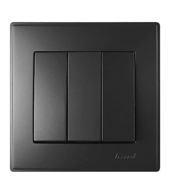 LESYA Вимикач потрійний антрацит Lezard Харків - фото 1