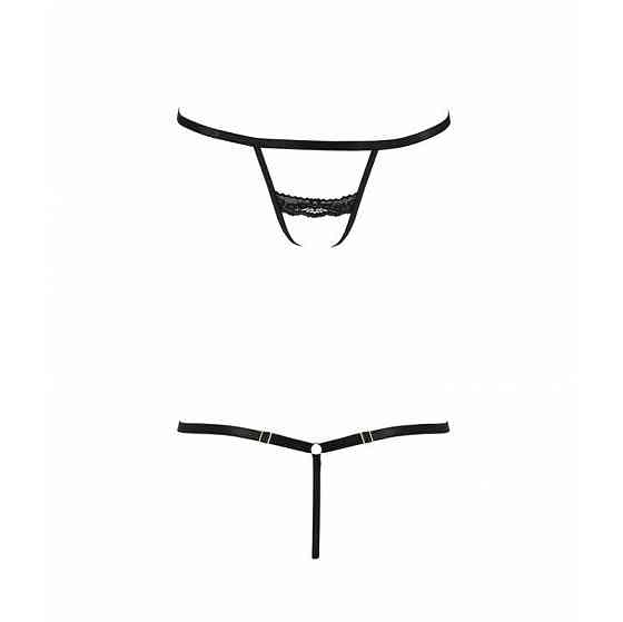 Трусики-стрепи Passion Exclusive SHELLY THONG S/M, black Sex Aura Київ