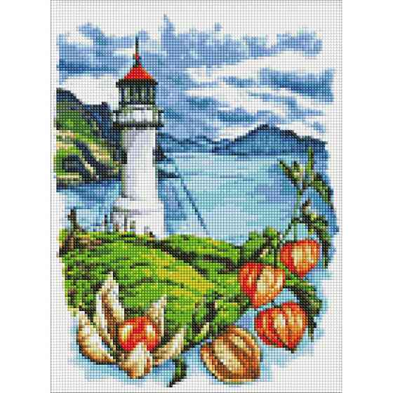 Алмазна мозаїка "Маяк з фізалісами" ©Анна Кулик Ідейка AMC7668 без підрамника 30х40 см Вінниця