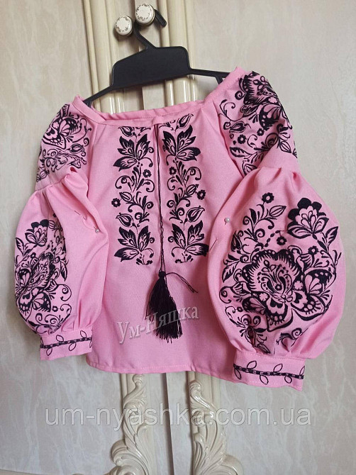 Дитяча вишиванка Троянда-листочки рожева Кривий Ріг - фото 1