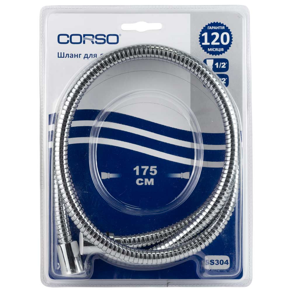 Corso Шланг для душа ½" хромированный с подшипником 175см CORSO XB-4136 (9691912) Київ - фото 2