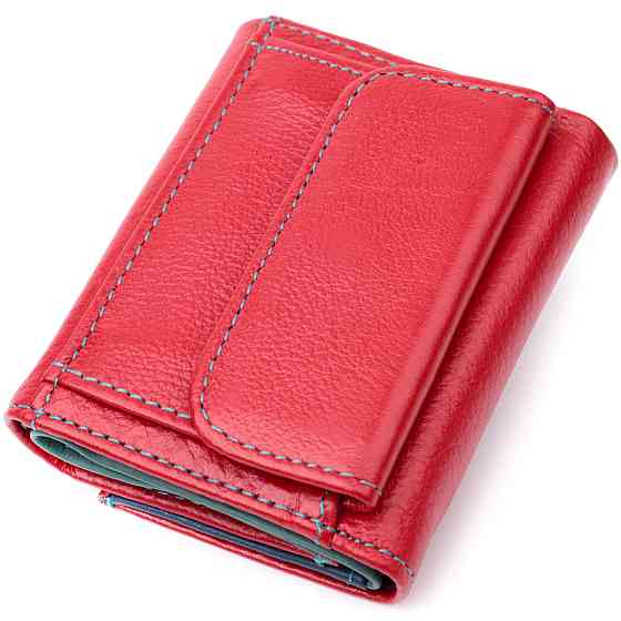Яркий маленький кошелек для женщин из натуральной кожи ST Leather 19502 Красный Киев
