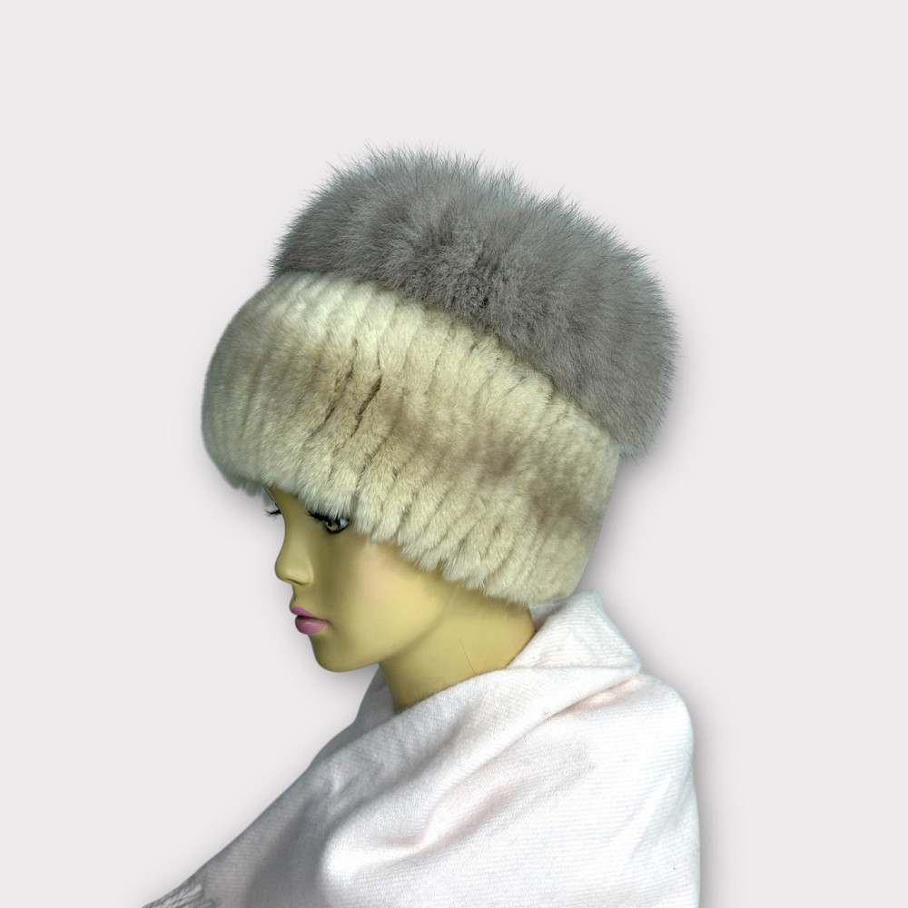 Шапка женская меховая Кубанка Медея Бежевый Харьков - изображение 3