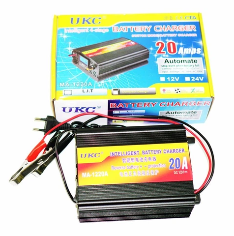 Зарядний пристрій для акумуляторів UKC MA-1220A 12 V 20 A (для олив'яно-кислотних АКБ) + LCD імпульсний Чорний Вінниця - фото 2
