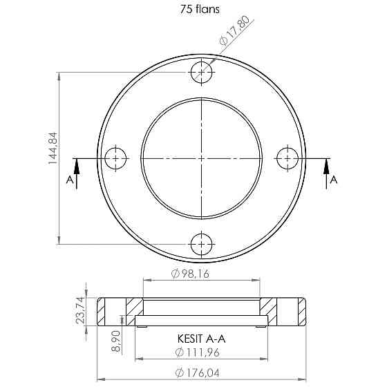 Фланцевый комплект(фланец+бурт) Kalde PPR 75 58050 (000016929) Киев