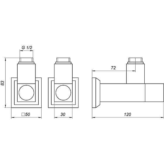 Набор Кран полуоборотный угловой с американкой SOLOMON LUX 1/2″ CUBE WHITE 8888 (1уп) (000021914) Киев