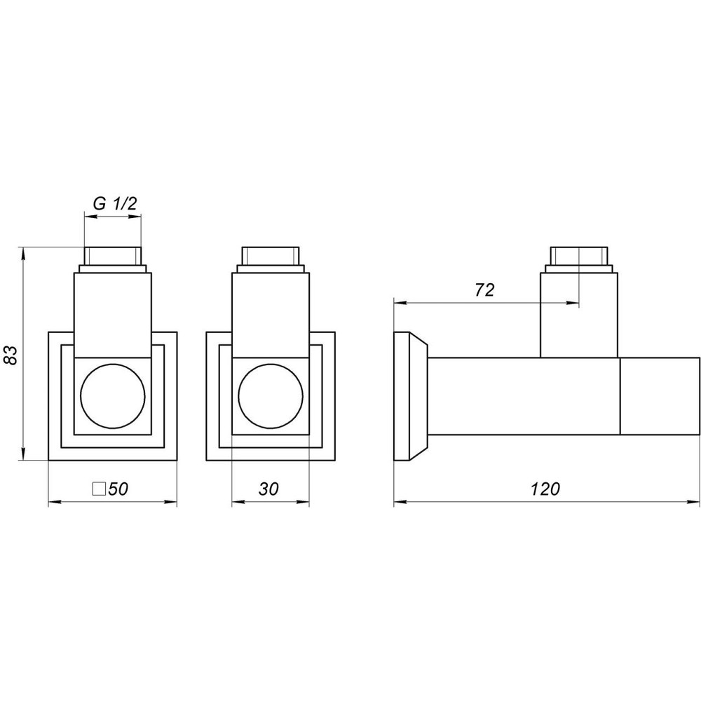 Набор Кран полуоборотный угловой с американкой SOLOMON LUX 1/2″ CUBE WHITE 8888 (1уп) (000021914) Киев - изображение 2