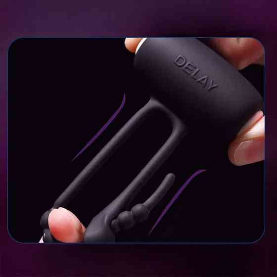 Віброкільце для пеніса регульоване еластичне силіконове для відтермінування еякуляції Фіолетовий Вінниця