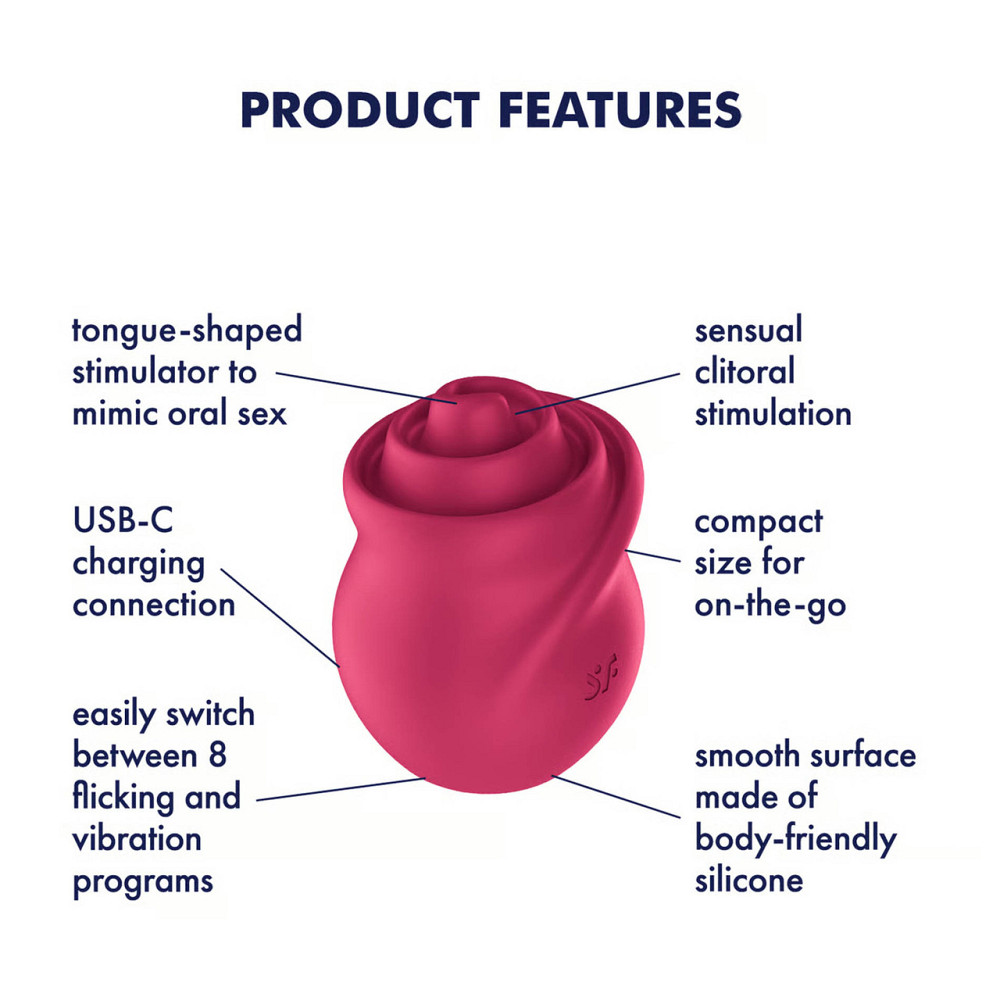 Красный стимулятор с подвижным язычком и вибрацией Satisfyer Tongue Twister, 8,8 см Sex Aura Киев - изображение 5