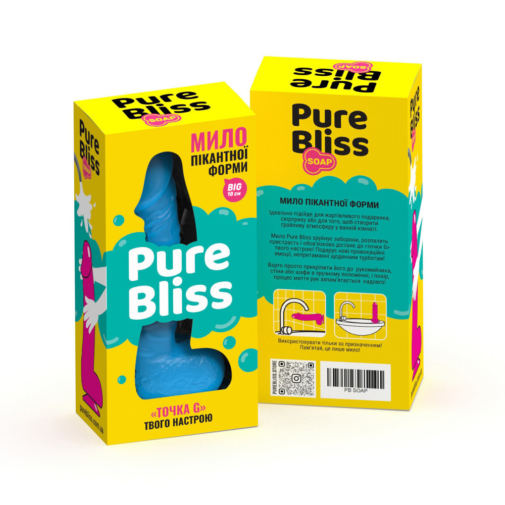 Мило член на присосці Pure Bliss BIG блакитне, 18 см Sex Aura Київ - фото 8