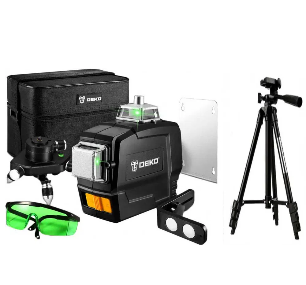 Лазерний рівень Deko 3D Hilda XEAST Fukuda 12 ліній + штатив 1.02м Зелений промінь (повний комплект) Вінниця - фото 1