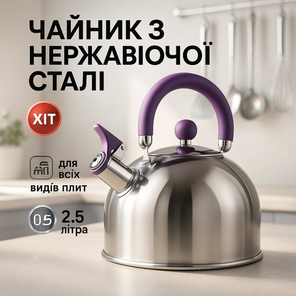 Чайники со свистком заварочные чайники, Чайник со свистком с удобной нейлоновой ручкой UV-55 Львов - изображение 13