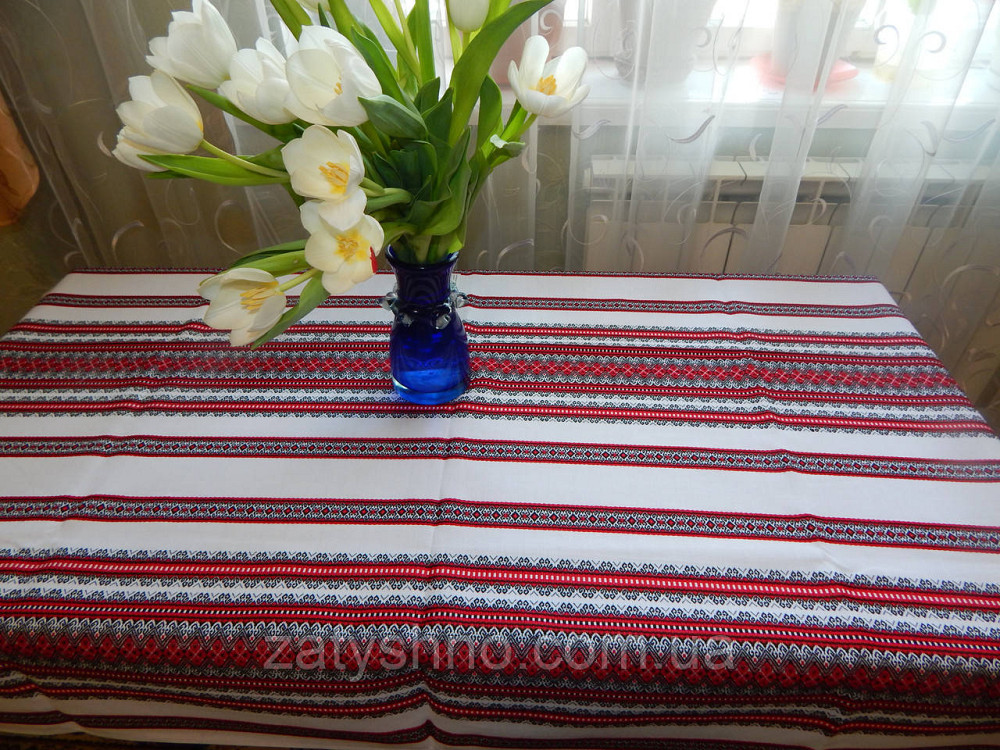 Красная вышитая скатерть Киев - изображение 7