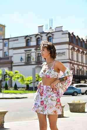 Жіночий літній костюм з бавовни «Valencia» Троянди M-L Харків