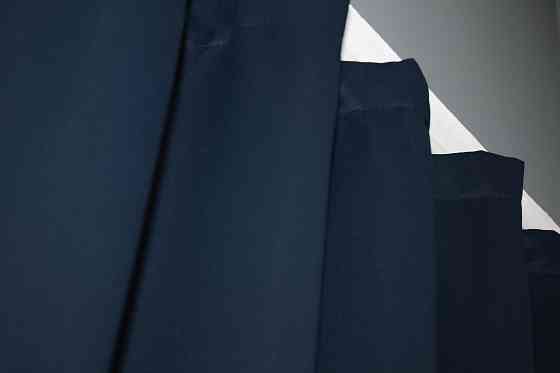 Комплект штор коротких VR-Textil Блекаут Midnight № 1164ш Темно-синій 140х170 см 2 шт (35-0011) Київ
