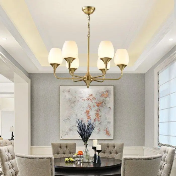 Світлодіодна люстра Жоржина 5035 (Золота) на 6 плафонів Вінниця