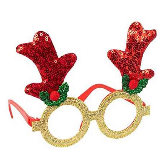 Окуляри новорічні "Оленячі ріжкит" 2519-SP(Red) розмір 13 см Вінниця