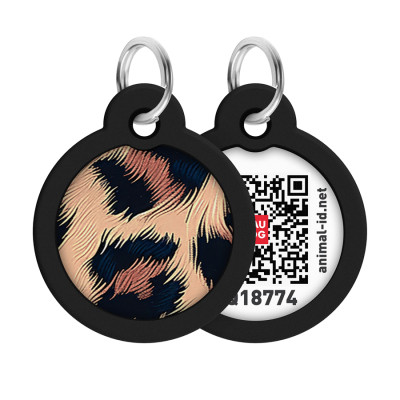 Адресник для тварин WAUDOG Smart ID з QR паспортом "Леопард", коло 30 мм (230-4066) Вінниця - фото 1