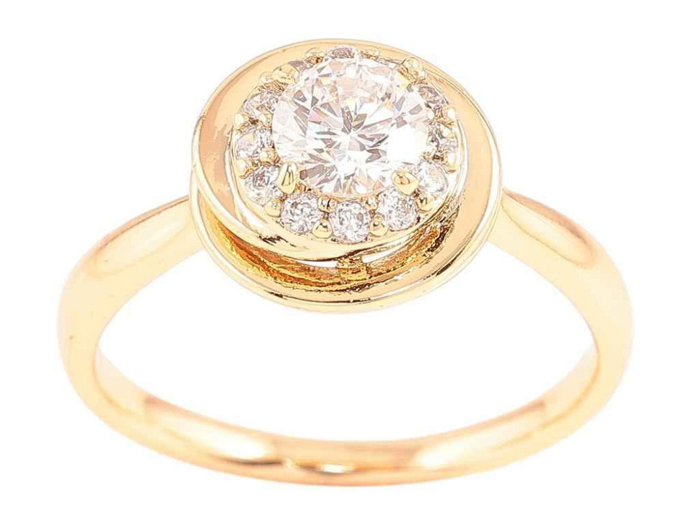 Каблочка Позолота 18K «Узор с цирконием» (258599) р.16 ТМ XUPING Киев - изображение 1