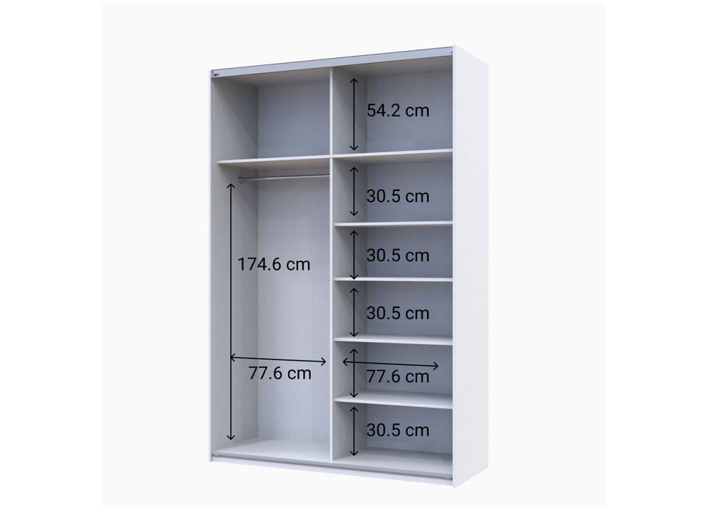 Шкаф-купе двухдверный Doros G-Caiser 160х60х240 см Белый/Графит (DRS-011017) Днепр - изображение 3