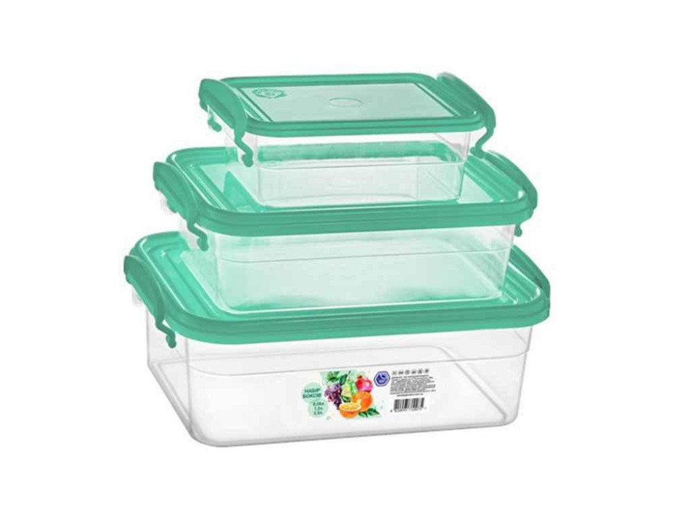 Набір пл. конт. з кр. 3пр. (2,5л1,2л0,55л) мятний (58м) ТМ НАРОДНИЙ ПРОДУКТ   Solmir Київ - фото 1