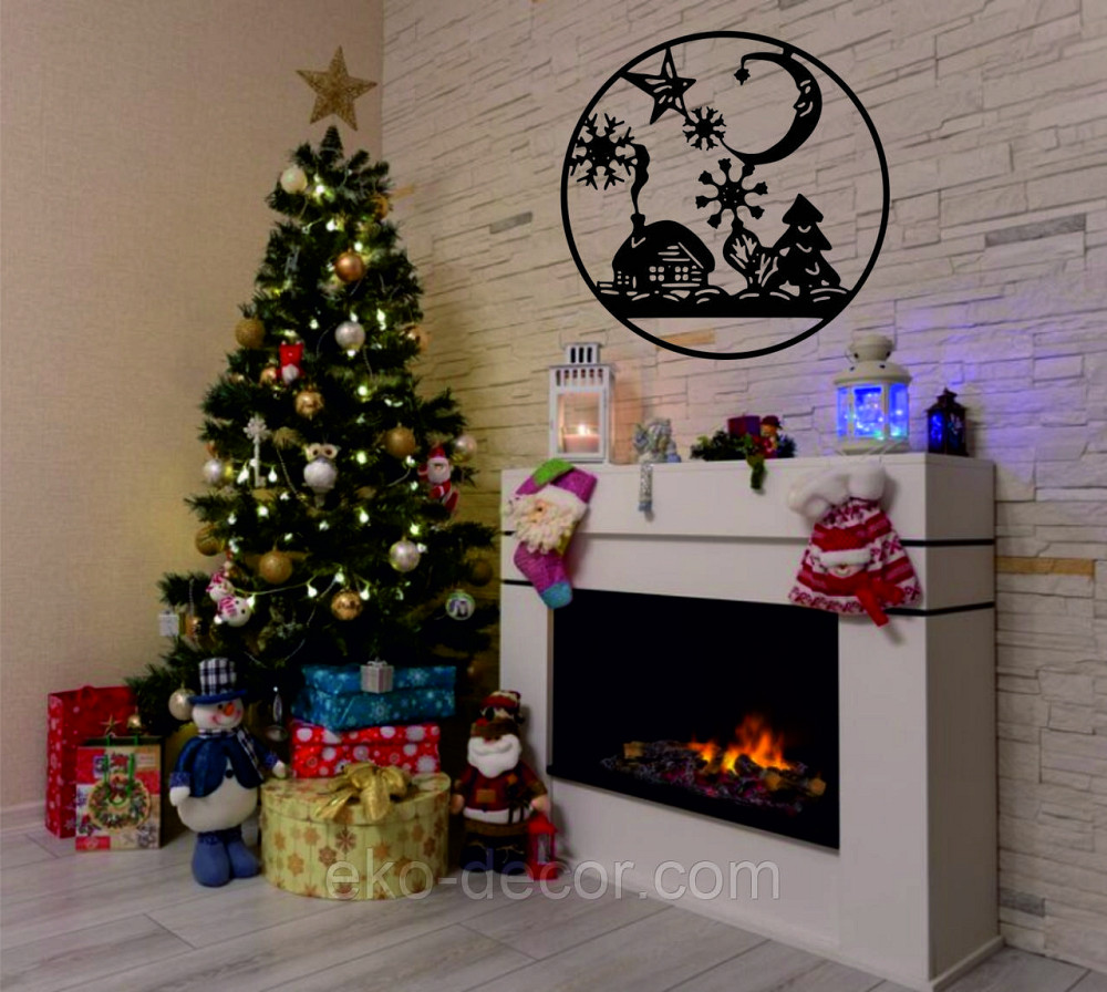 Декоративное настенное Панно «Новый год», Декор на стену 90*90 см, Чёрный Киев - изображение 4