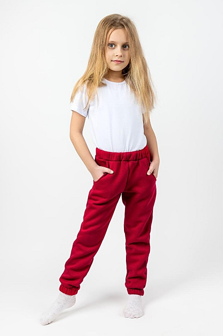 Дитячі теплі штани, червоні топ Крохатушка одяг Київ - фото 1