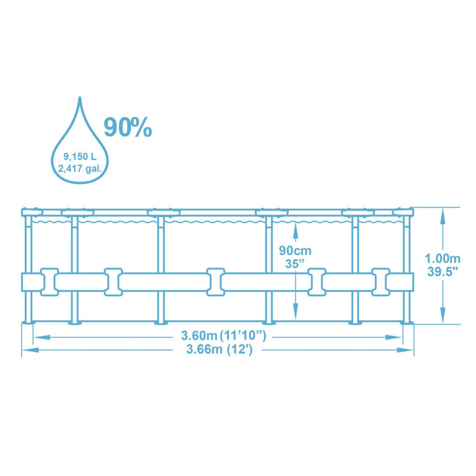 Бассейн каркасный 56709 фильтр-насос, лестница, в коробке Винница - изображение 6