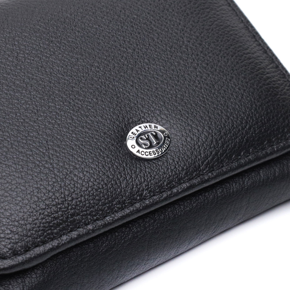 Кошелек для женщин горизонтального формату из натуральной кожи ST Leather 22722 Черный Киев - изображение 5