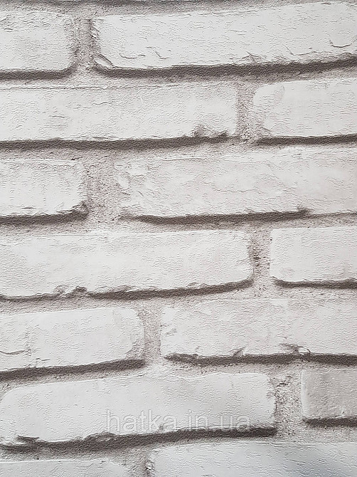 Шпалери вініл на флізеліні гарячого тиснення DU&KA Natura1.06х10 під цеглу структурні білі сірі з глянцем Київ - фото 2