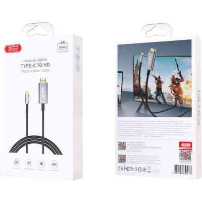 Кабель мультимедийный USB-C to HDMI 1.8m GB019-CHDMI XO (GB019-CHDMI.tranish) Винница