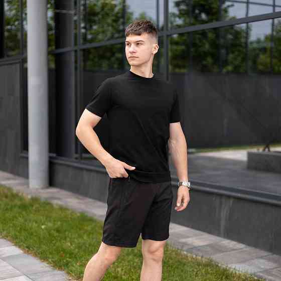 Чорні чоловічі шорти прямого крою Pobedov Vil'nyy Київ