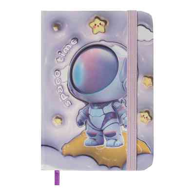 Книга записная ZiBi ASTRONAUT A7 в клеточку твердая обложка на резинке 80 листов, фиолетовая (ZB.117104) Винница