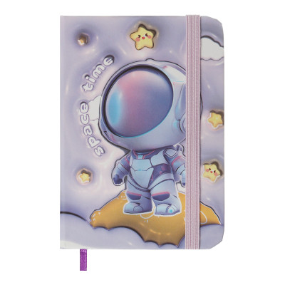 Книга записная ZiBi ASTRONAUT A7 в клеточку твердая обложка на резинке 80 листов, фиолетовая (ZB.117104) Винница - изображение 1
