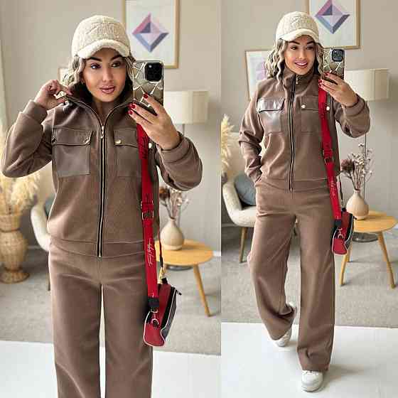 Жіночий стильний костюм-двійка: кофта та штани вельвет на щільному флісі Моко, 50/52 Одеса