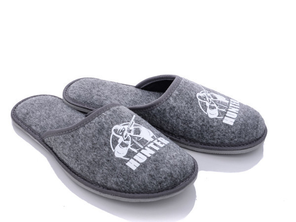 Мужские комнатные тапочки PaGo войлочные с закрытым носком 