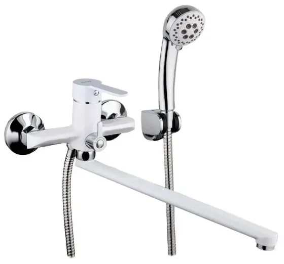 Смеситель для ванны с душевым гарнитуром Frap F2241 белый/хром Киев
