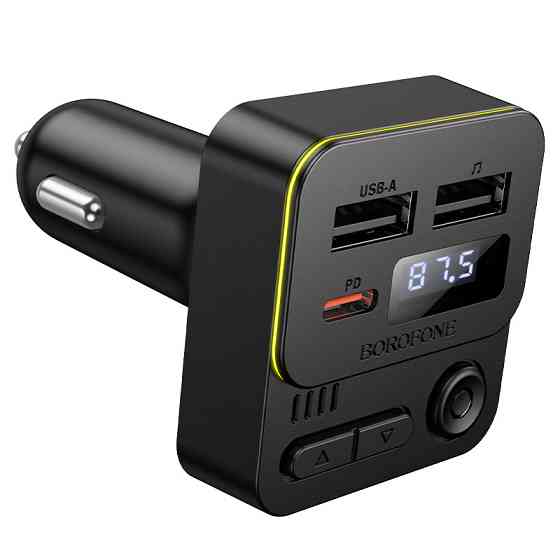 АЗП з FM-модулятором BOROFONE BC60 Hero 35W(1A1C) car BT FM transmitter Black Одеса