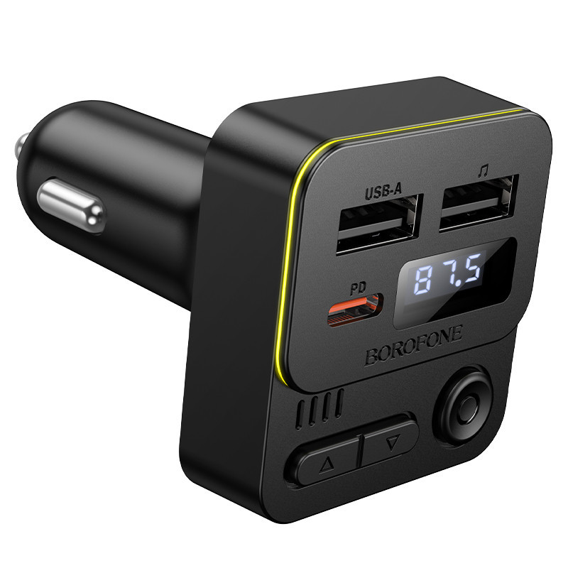 АЗП з FM-модулятором BOROFONE BC60 Hero 35W(1A1C) car BT FM transmitter Black Одеса - фото 6