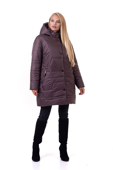 Жіночий пуховик великих рпазмерів 164 без хутра Київ - фото 4