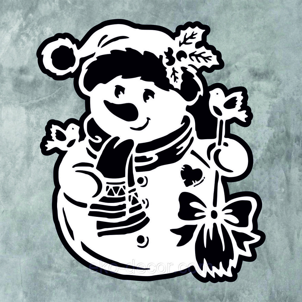 Декоративне настінне Панно «Сніговик», Декор на стену 70*60 см Київ - фото 7