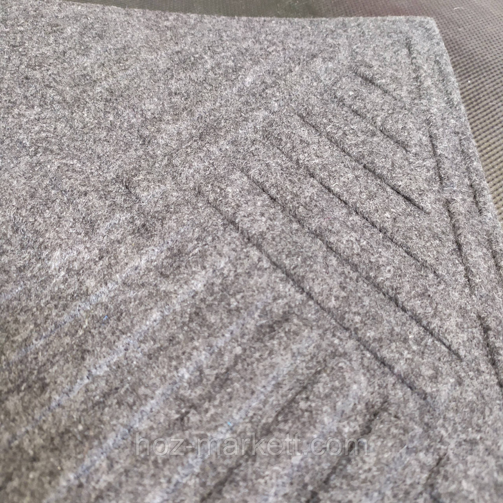 Коврик 90 х 60 см прорезиненный с ворсом в прихожую серый Харьков - изображение 7