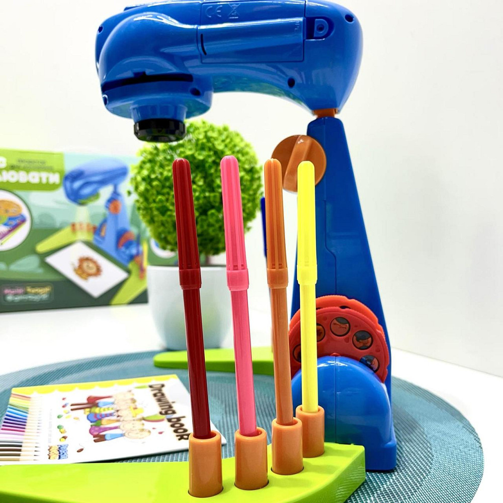 Проектор для малювання 32 слайда фломастери 12 шт Блокнот Синій (AK 0002 AB) Чернигов - изображение 6