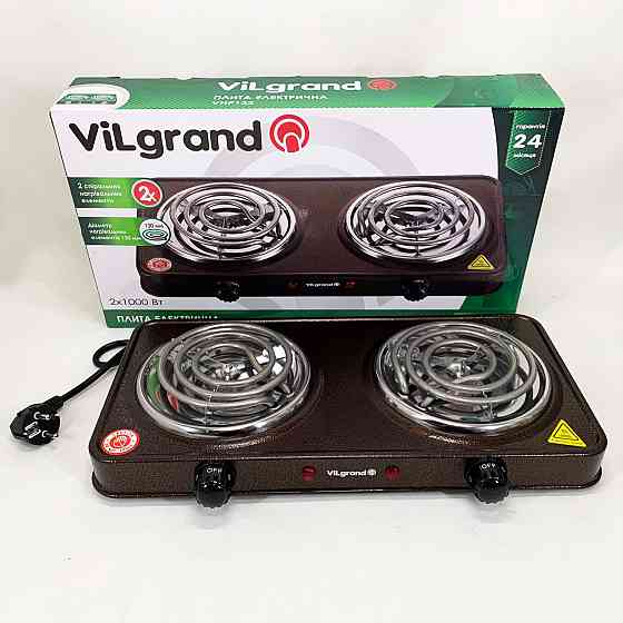 Мини электроплита ViLgrand VHP132 2000 Вт, Мини электрическая плита, Електрическая настольная плита GW-98 Львов