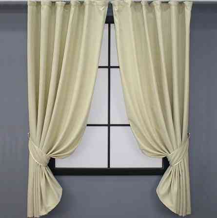 Комплект коротких штор VR-Textil Микровелюр SPARTA № 844ш Кремовый 130х170 см 2 шт (35-0006) Киев