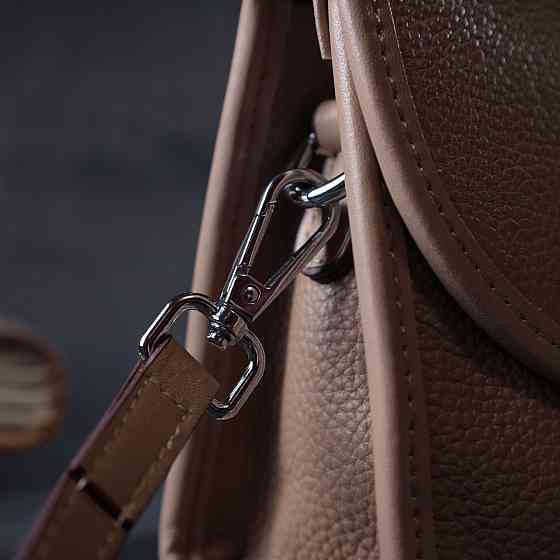 Кожаная женская сумка с полукруглым клапаном Vintage 22257 Бежевая Киев