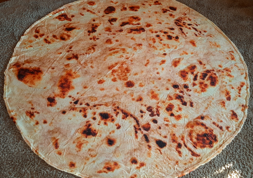 Плед Лаваш Поджаренный 170 см ОРИГИНАЛЬНОЕ ФОТО 3D принт бурито покрывало в виде лаваша Кременчуг - изображение 9