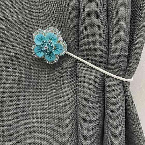 Магніти для штор та гардин "Flowers" набір 2 шт Блакитний (81-186) Київ